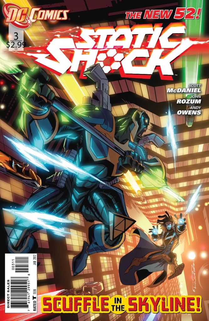 DC Comics New 52: Static Shock #3 (2011) written by Scott McDaniel, drawn by John Rozum.